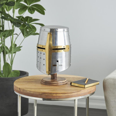 Sculpture Goldwasser Cole et casque en fer