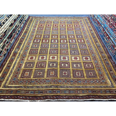 Tapis kilim en laine fait à la main 6,8 x 8,10 pi, tapis kilim Tribal, tapis kilim afghan Herati Barjasta nokar, tapis Sumak kilim antique, salon.