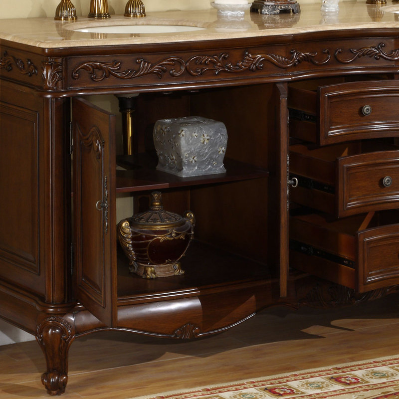 Ensemble de meuble-lavabo double 72 po Keifer, Travertin