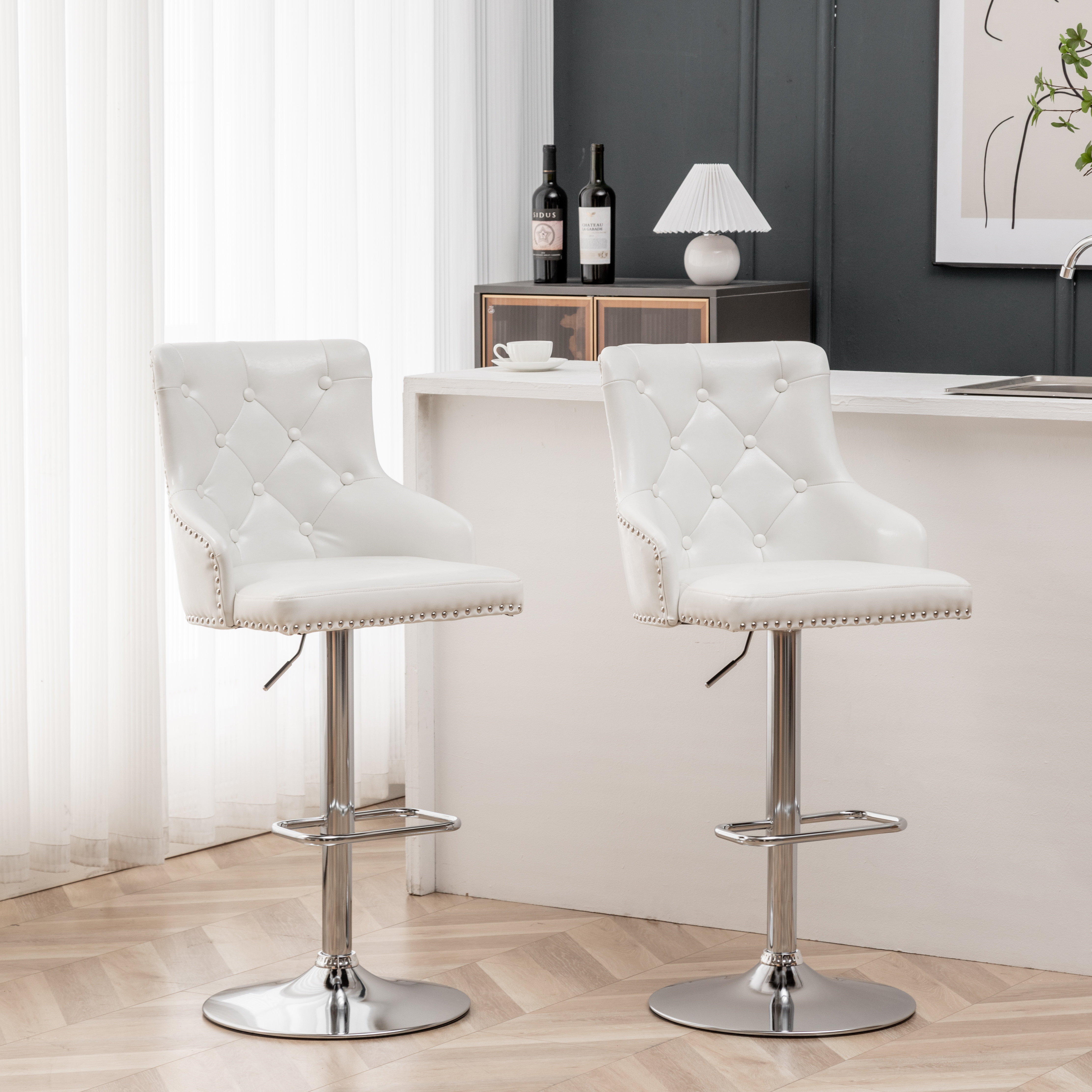 Adjustable Height Bar Stool With Wheels - Snapklik AWQM Velvet Bar ...