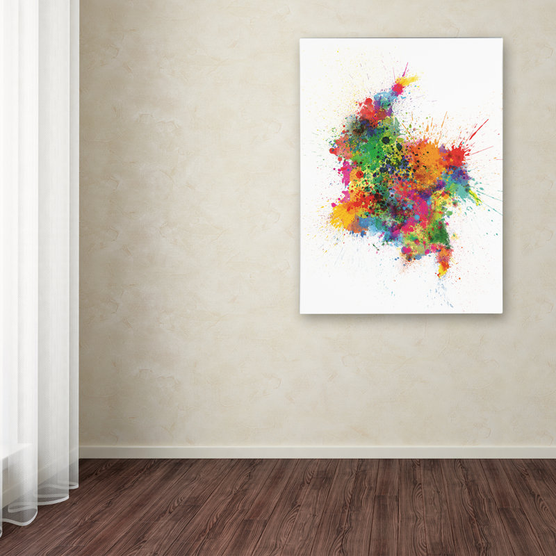 Alonnie, «Columbia Paint Splash Map», reproduction sur toile, H 47 po x l 35 po x P 2 po