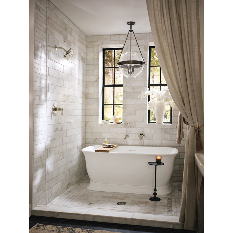 Flara Single Handle Wall Mount Tub Filler High Flow Tub Faucet With 10" Spout Reach, Brushed Nickel