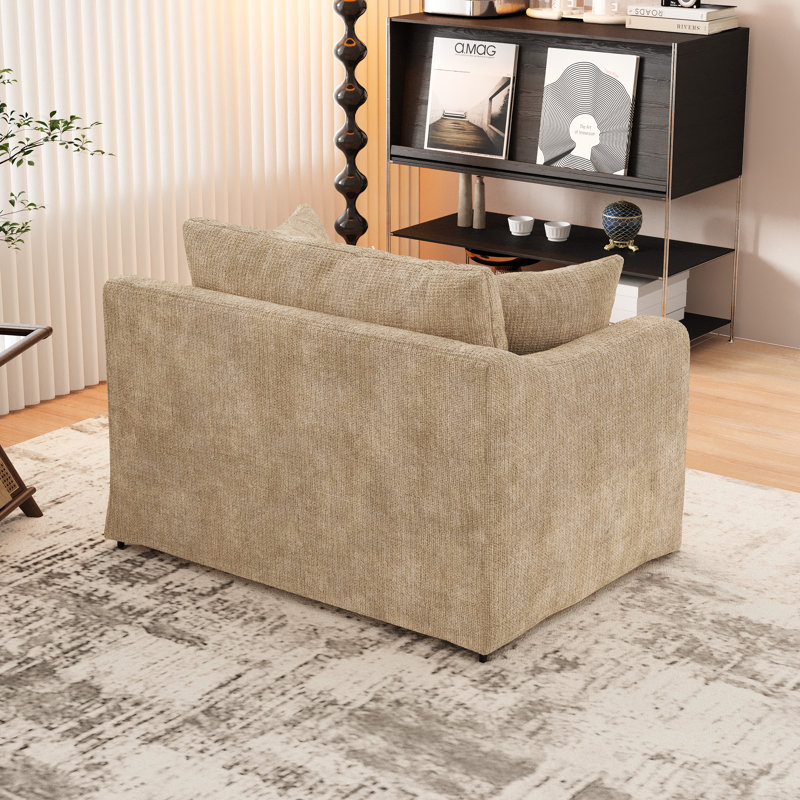 Fauteuil d'appoint en chenille 45,27 po, Blé