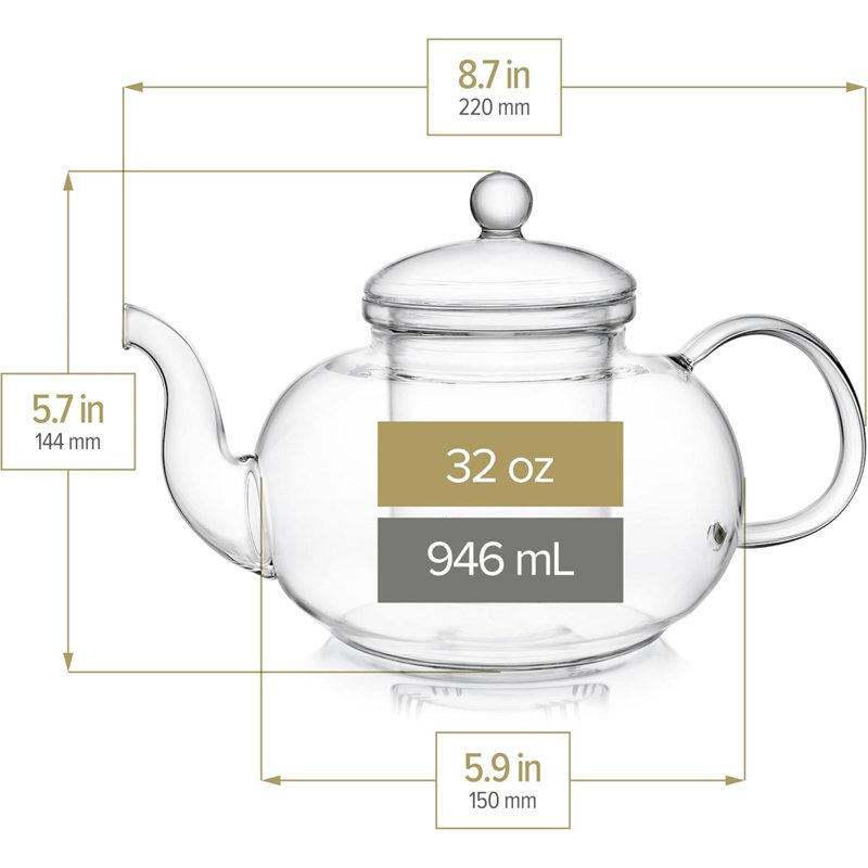 Heatproof Glass Teapot Set With Removable Loose Tea Infuser And Four Borosilicate Glass Teacups Lead Free Complete Tea Set