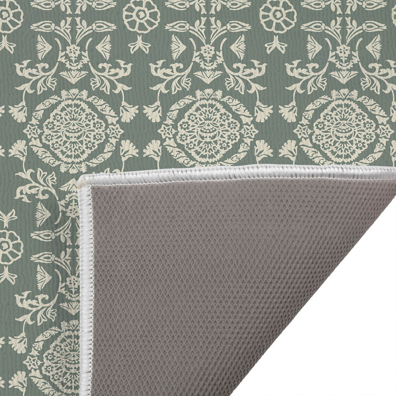 Tapis de toilette rectangulaire antidérapant Aubry, Single - 34" W x 21" L, Sage