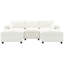 Canapé modulaire 86,5 po en chenille, 5 sièges en U, rangement et repose-pieds, canapé rembourré élégant pour la chambre à coucher, rangement en U, 2 sièges confortables et mobiles-2000260453