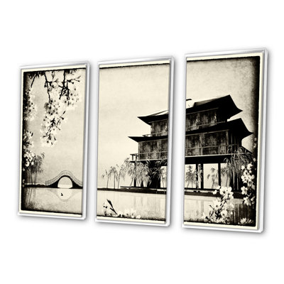 " Chinese Ink Painting " 3 - Pieces