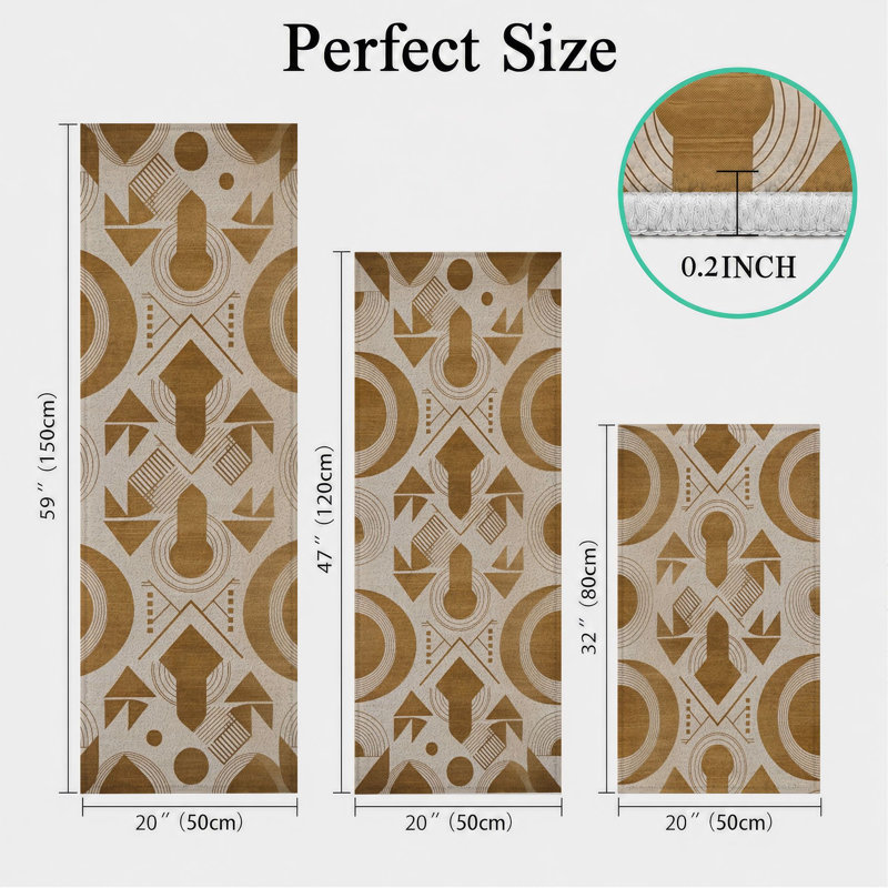 Tapis de cuisine géométriques lavables antidérapants