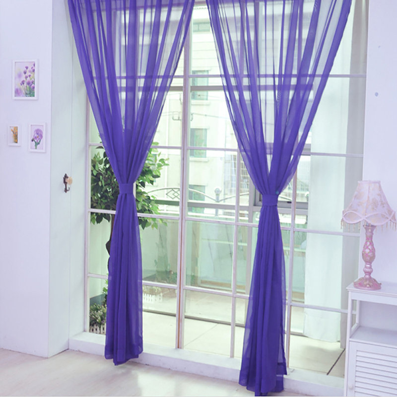 Lachlan Sheer Voile Window Curtain Panel, Purple