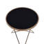 Table ronde avec plateau en verre noir et finition champagne-854628529