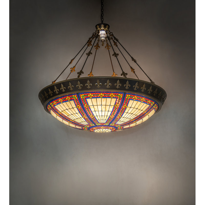 62" Wide Fleur-De-Lis Inverted Pendant