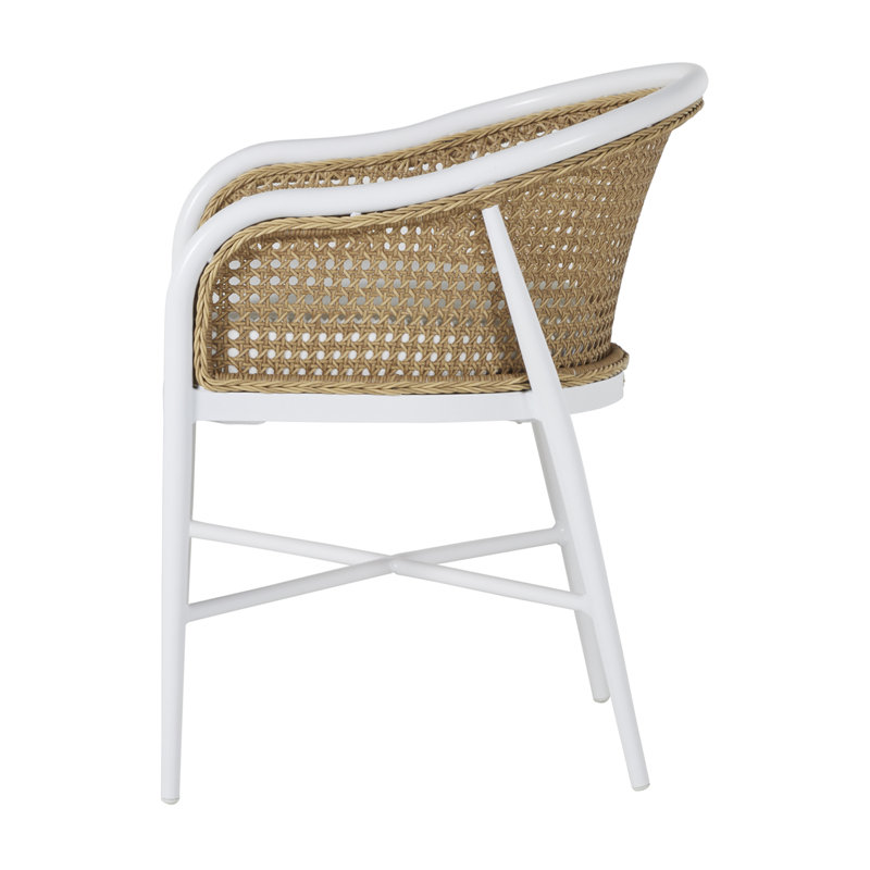 Havana Arm Chair, Chalk, No Welt, Natural White