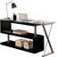 Folden L-Shaped Glass Top Computer Desk-813790374