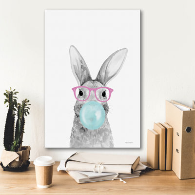 Toile épique Graffiti «Bubble Gum Bunny» par Rachel Nieman, 18 po x 26 po