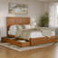 Lit plateforme avec rangement en bois massif Ashante avec pied de lit et tiroirs sous le lit-2088022181-2141740070
