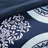 Soft Full Comforter With Sheets - Navy Print And Sheet Medallion Border