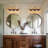 Textured Coffee Bronze Vanity Lights With Clear Glass Shade-331994934-302156045