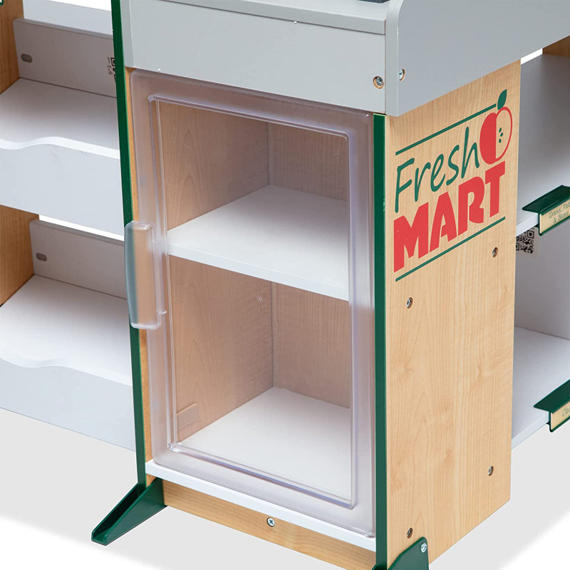 Wooden Fresh Mart Grocery Store with Conveyor Belt for Kids