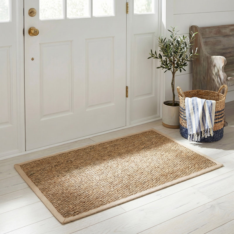 Tapis de couleur unie en fibres naturelles Deschamps, Rectangle 2 pi x 3 pi