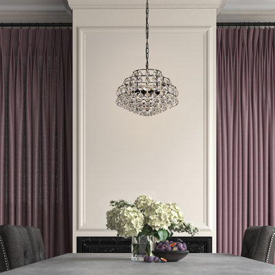 Luminaire suspendu étagé unique à 5 lumières avec détails en cristal Kieron