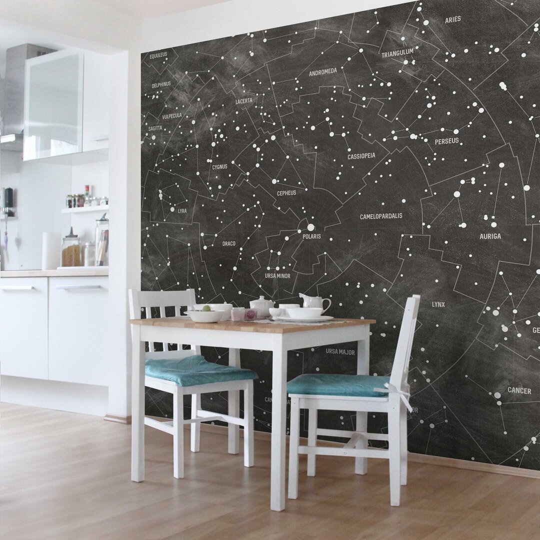 Constellation Map in Blackboard Optics Semi-Gloss Wallpaper Roll black