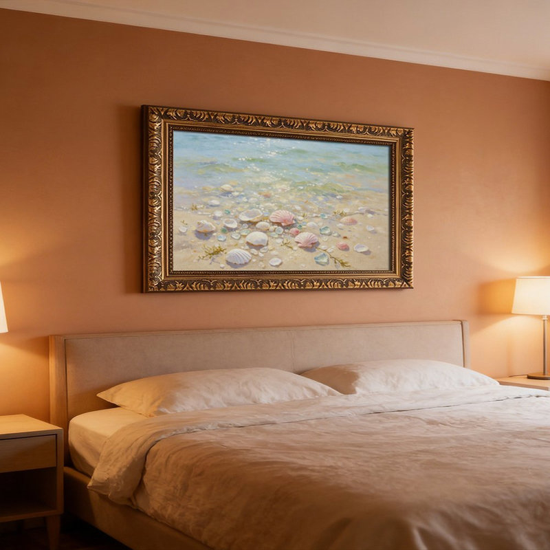 Cadre mural en verre Seashells Sea, L 16 po x l 24 po