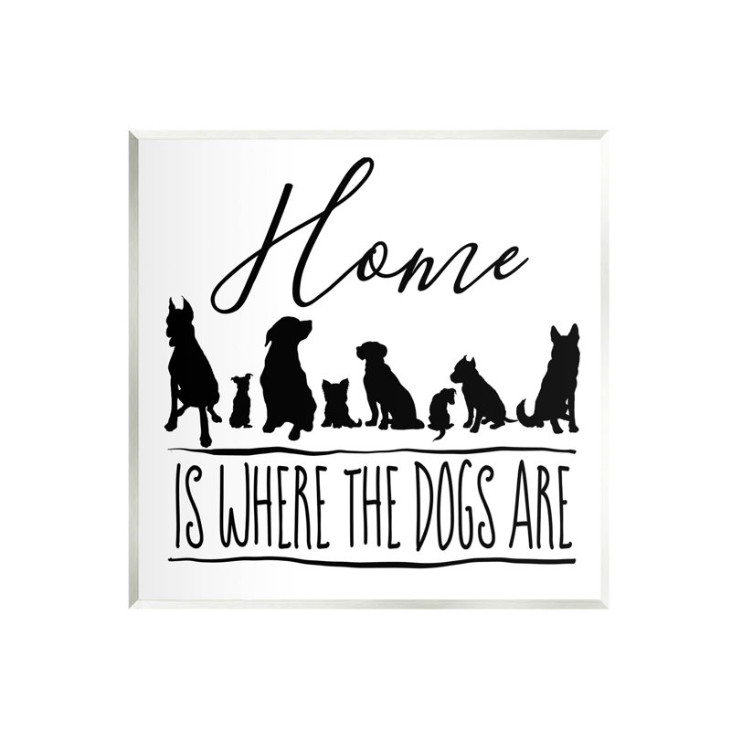 «Home Is Where Dogs Are», estampe numérique par Elizabeth Medley, H 12 po x l 12 po x P 0,5 po, Bois