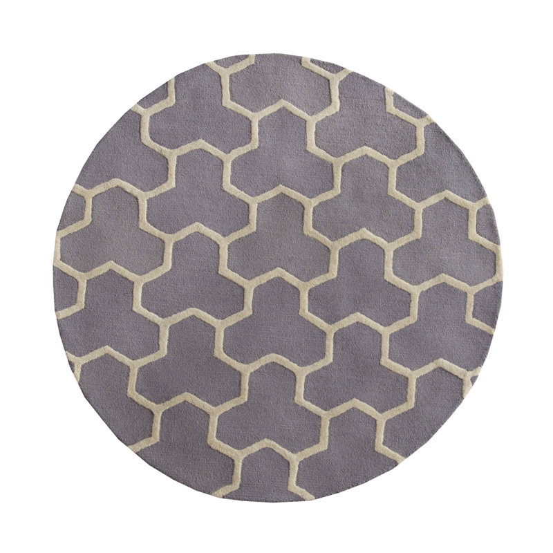 Cambridge Hand Tufted Wool Geometric Rug, Round 6'