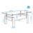2-Layer Rectangular Glass Coffee Table with Iron Frame-91652351