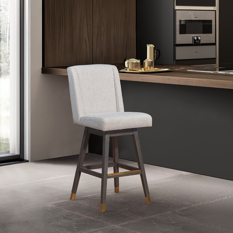 Tabouret pivotant Chenowith Albemarie, Tabouret de bar (siège d’une hauteur de 30 po), Taupe performance, Gris