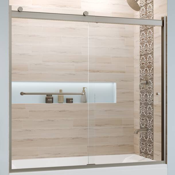 Basco Rotolo 44'' - 48'' W x 70'' H Bypass Semi-Frameless Shower Door ...