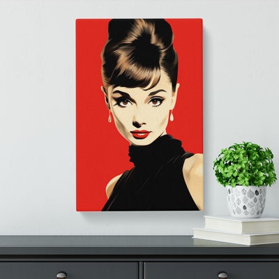 Audrey Hepburn Minimalism - Wrapped Canvas