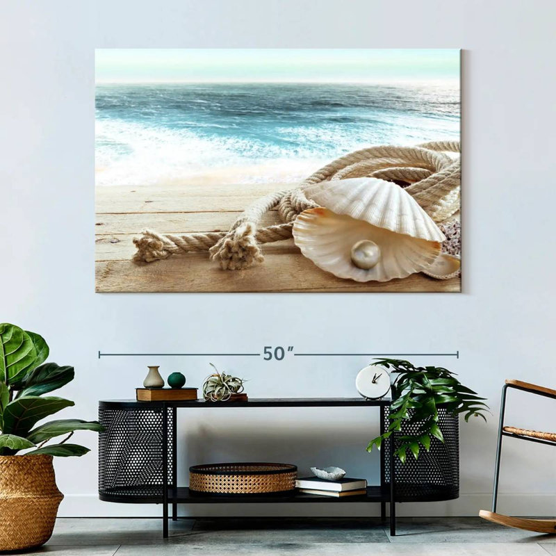 Aletra Shiny Pearl In A Shell, 34" H x 51" W