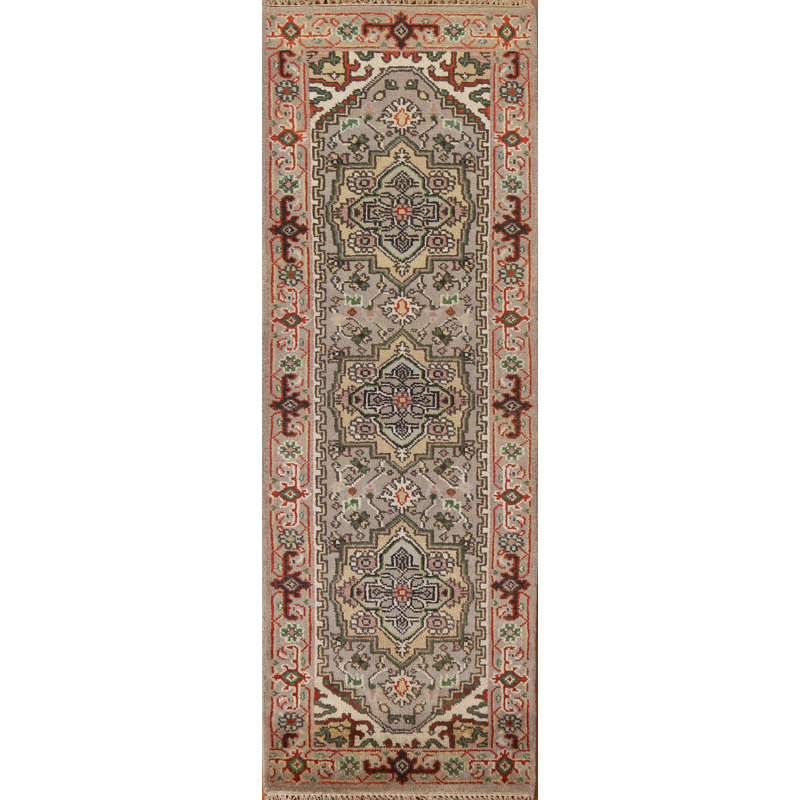 One-of-a-Kind Runner 2'6" X 7'11" New Age Runner Wool Area Rug in Gray