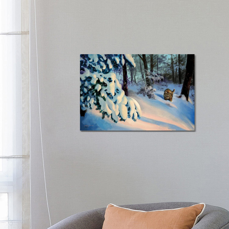 Bobcat In Snow by D. "Rusty" Rust - Gallery-Wrapped Canvas Giclée on Canvas, Wrapped Canvas