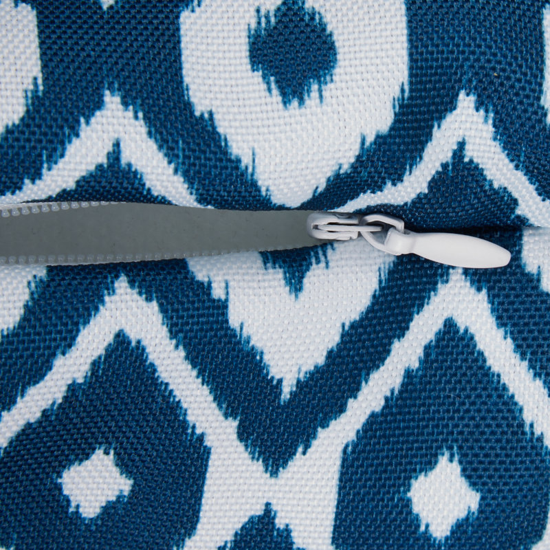 Ensemble de coussins d'extérieur noirs Ikat 18 x 18/2, Bleu