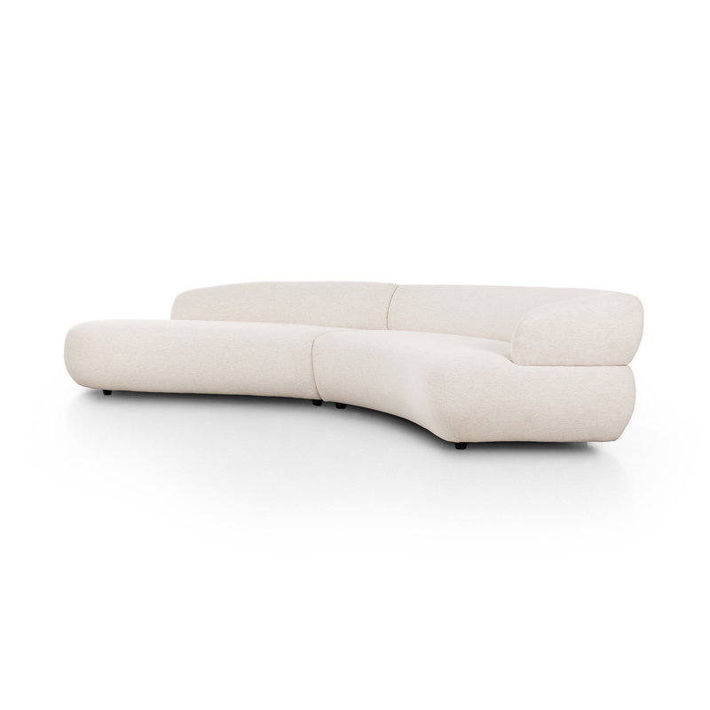 Belen 2Pc Sectional W/ LAFC-Thames Coal, Nomad Snow Polyester Blend, Right Hand Facing