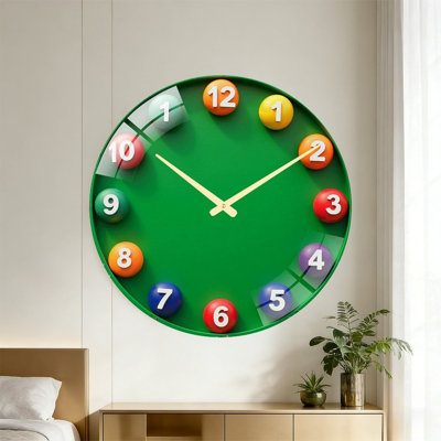 Horloge murale éducative colorée et numérotée - Horloge murale moderne en verre de 61 cm (24 po)