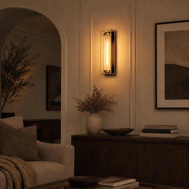 1 - Light Dimmable Gold Wall Sconce
