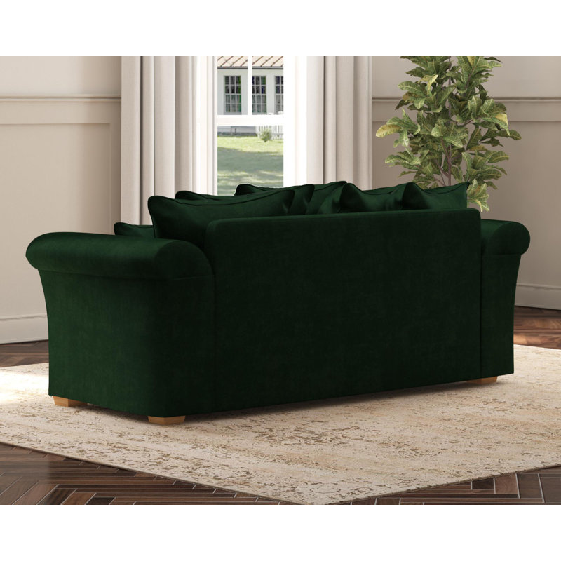 Castleacre Three Seater, Scatter Back, Forest Green