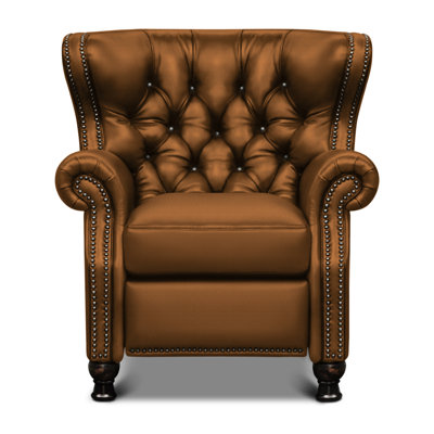 Fauteuil club inclinable manuel en cuir véritable de 36 po Churchill