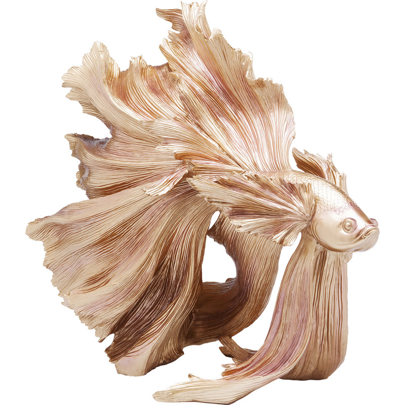 Deco Figurine Betta Fish, 57cm H x 63cm W x 33cm D, Gold
