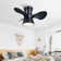 Sirius Indoor Black Flush Mount Ceiling Fan With LED Light Bulbs With Remote Control