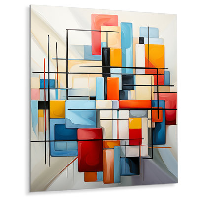 «Geometric Abstraction Composition III» - Décoration murale spirales abstraites en métal