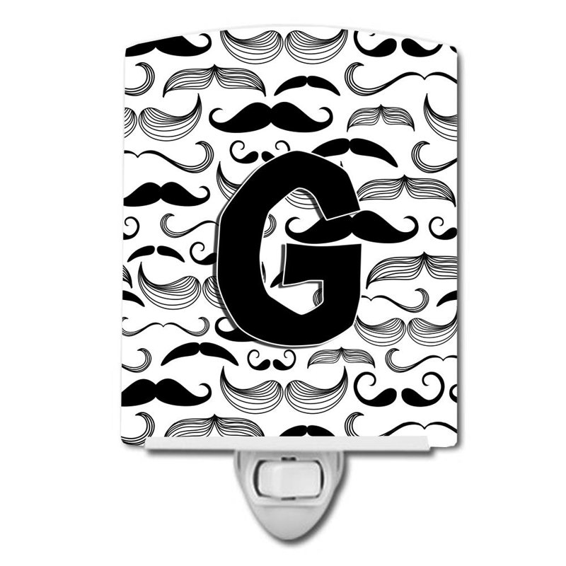 Éclairage de nuit en céramique moustache initial, G