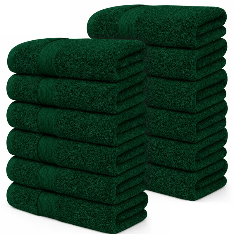 Serviette 100% coton 600 g / m² 18 x 28 po, Hand Towels- 12 Pack, Vert