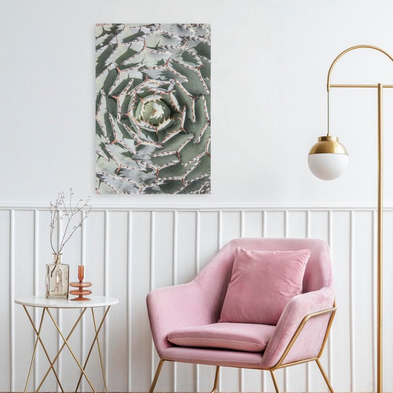 Art contemporain contemporain avec cactus, H 24 po x l 16 po