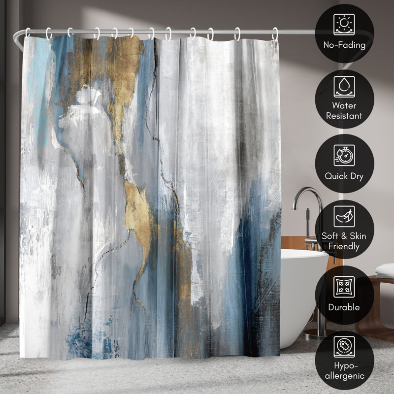 Abstract Shower Curtain Revolving Motion Shower Curtain by PI Creative Art