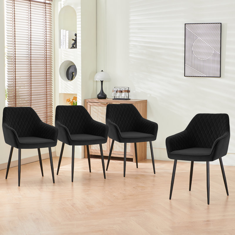 Sexton Upholstered Dining Chair, Black, 4