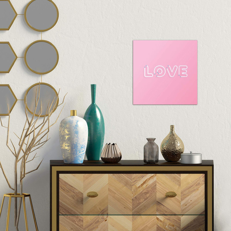Love You Neo - Wrapped Canvas Print, 45.72 cm H x 45.72 cm W x 3.175 cm D